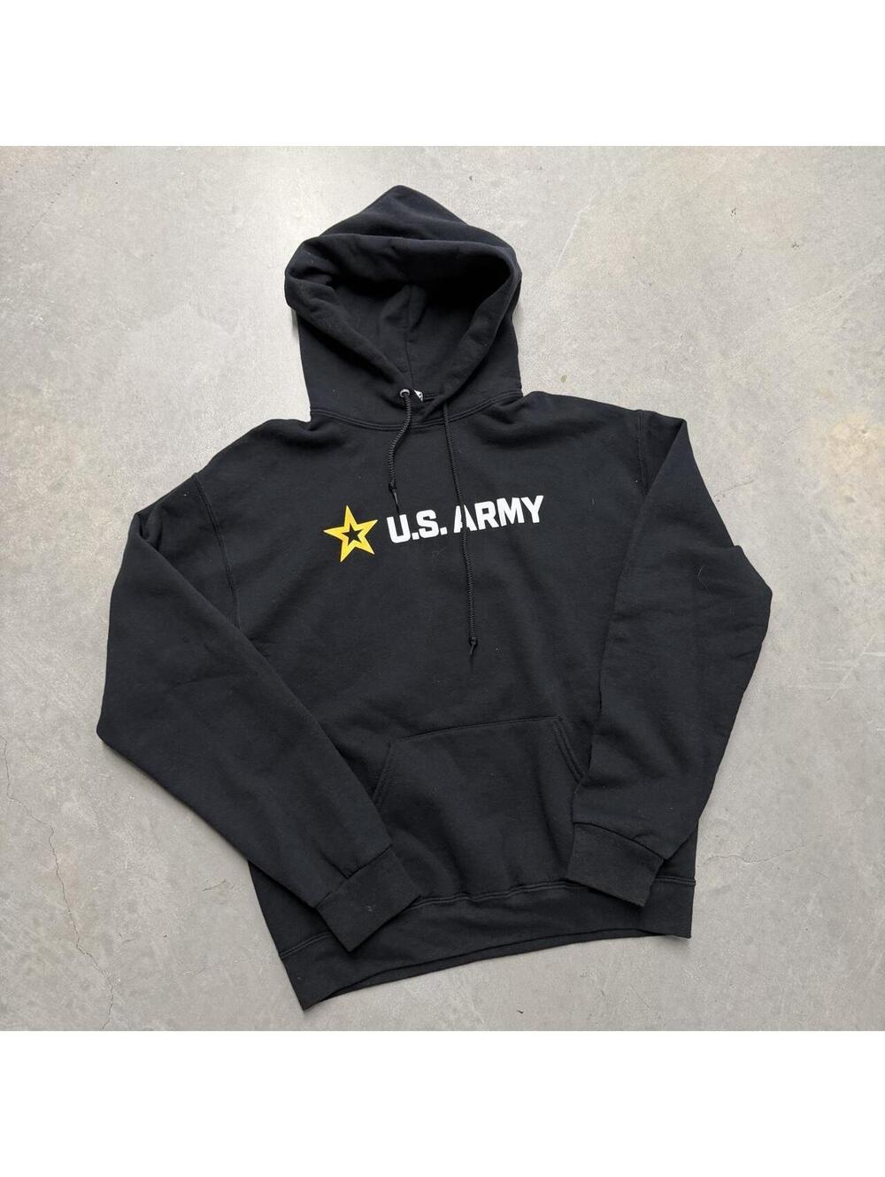 y2k U. S. Army Black Jerzees Pullover Sweatshirt Sized Men's Medium